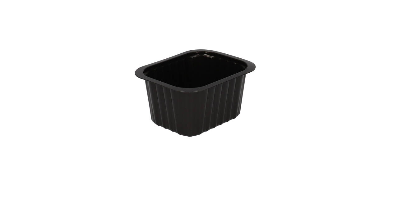 758602 - Menubak PP Side Dish 1-vaks 138 x 114 x 70mm - zwart 630 cc
