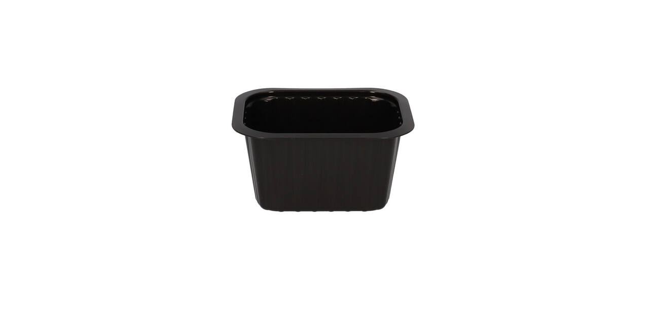 758602 - Menubak PP Side Dish 1-vaks 138 x 114 x 70mm - zwart 630 cc