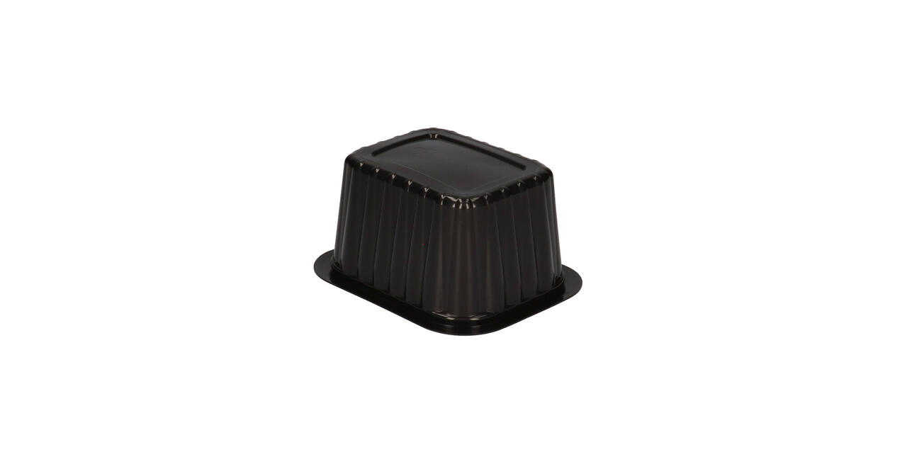 758602 - Menubak PP Side Dish 1-vaks 138 x 114 x 70mm - zwart 630 cc