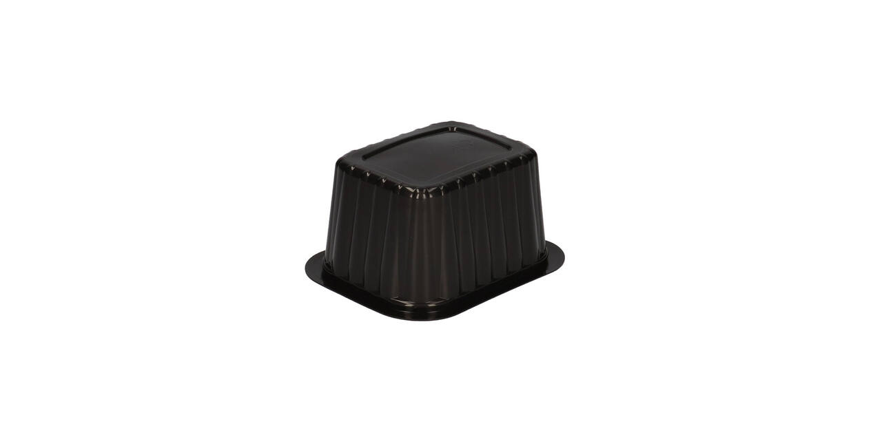 758602 - Menubak PP Side Dish 1-vaks 138 x 114 x 70mm - zwart 630 cc