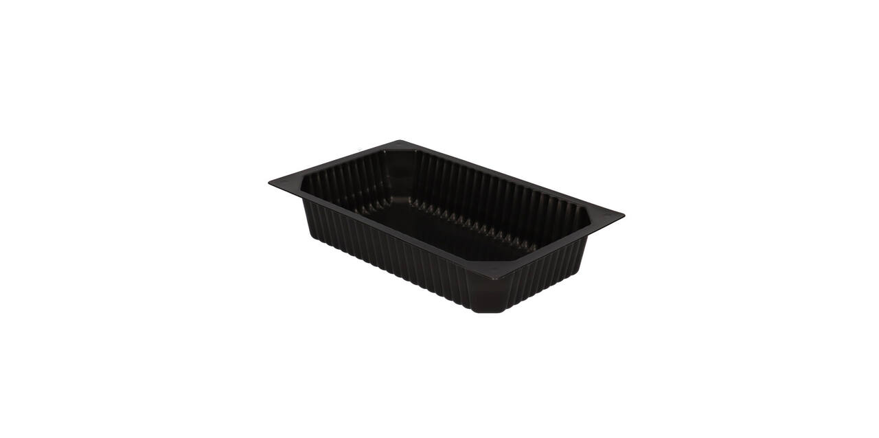 740102 - Menubak PP 1/4 GN 1-vaks 265 x 162 x 50 mm - zwart 1500 cc