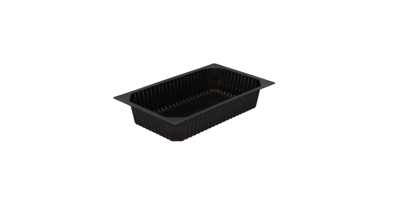 740102 - Menubak PP 1/4 GN 1-vaks 265 x 162 x 50 mm - zwart 1500 cc