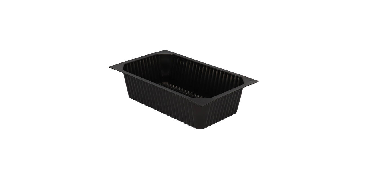 740202 - Menubak PP 1/4 GN 1-vaks 262 x 162 x 70mm - zwart 2000 cc