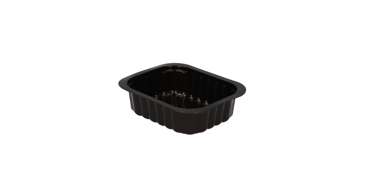 758512 - Menubak PP Side Dish 1-vaks 138 x 114 x 35 mm - zwart 350 cc