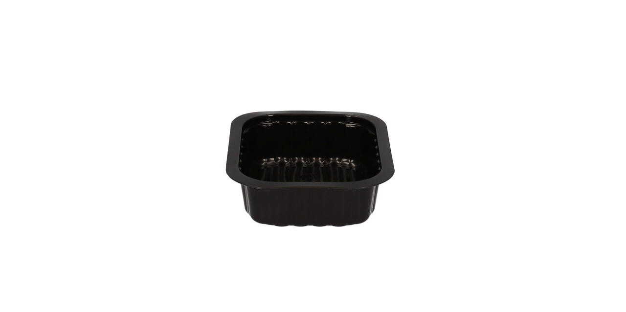 758512 - Menubak PP Side Dish 1-vaks 138 x 114 x 35 mm - zwart 350 cc