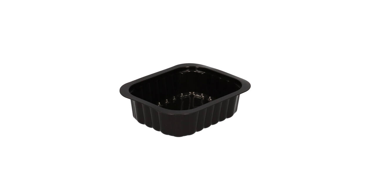 758512 - Menubak PP Side Dish 1-vaks 138 x 114 x 35 mm - zwart 350 cc