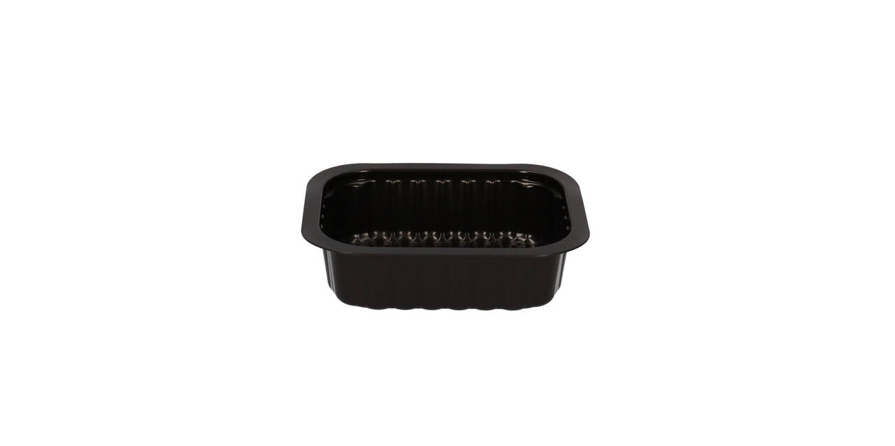 758512 - Menubak PP Side Dish 1-vaks 138 x 114 x 35 mm - zwart 350 cc
