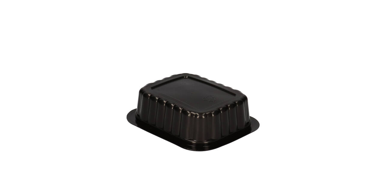 758512 - Menubak PP Side Dish 1-vaks 138 x 114 x 35 mm - zwart 350 cc
