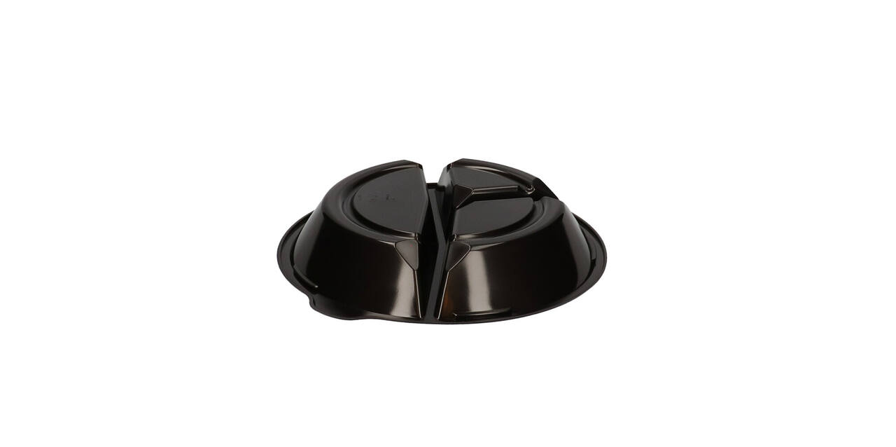 176394 - Menubak PP Pearl L3 rond 3-vaks ø 250 x 42 mm - zwart 590/327/238 cc