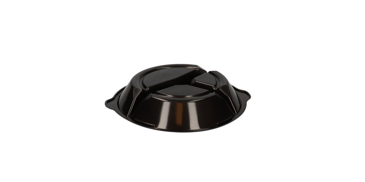 176394 - Menubak PP Pearl L3 rond 3-vaks ø 250 x 42 mm - zwart 590/327/238 cc