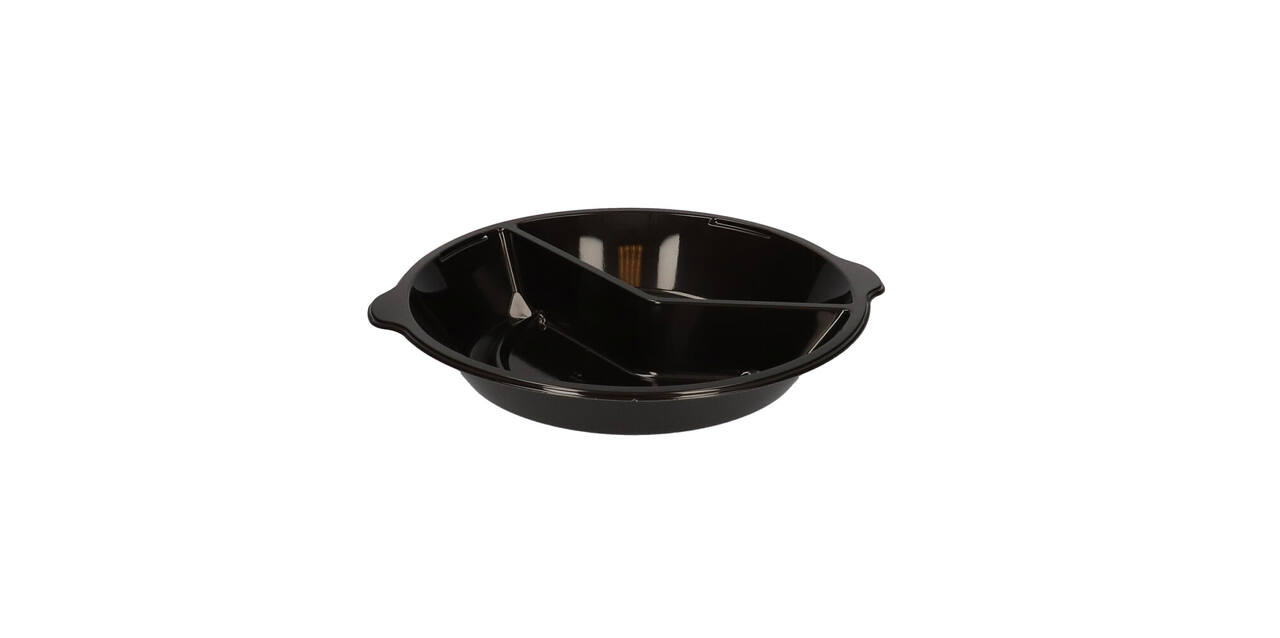 176395 - Menubak PP Pearl L2 rond 2-vaks ø 250 x 42 mm - zwart 750/490 cc