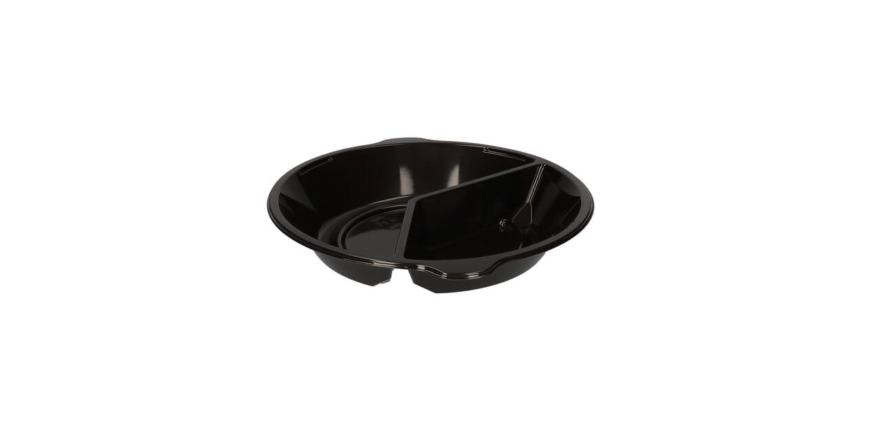 176395 - Menubak PP Pearl L2 rond 2-vaks ø 250 x 42 mm - zwart 750/490 cc