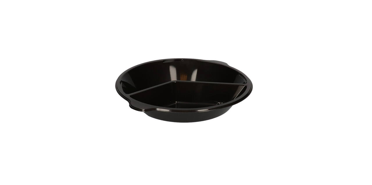 176395 - Menubak PP Pearl L2 rond 2-vaks ø 250 x 42 mm - zwart 750/490 cc