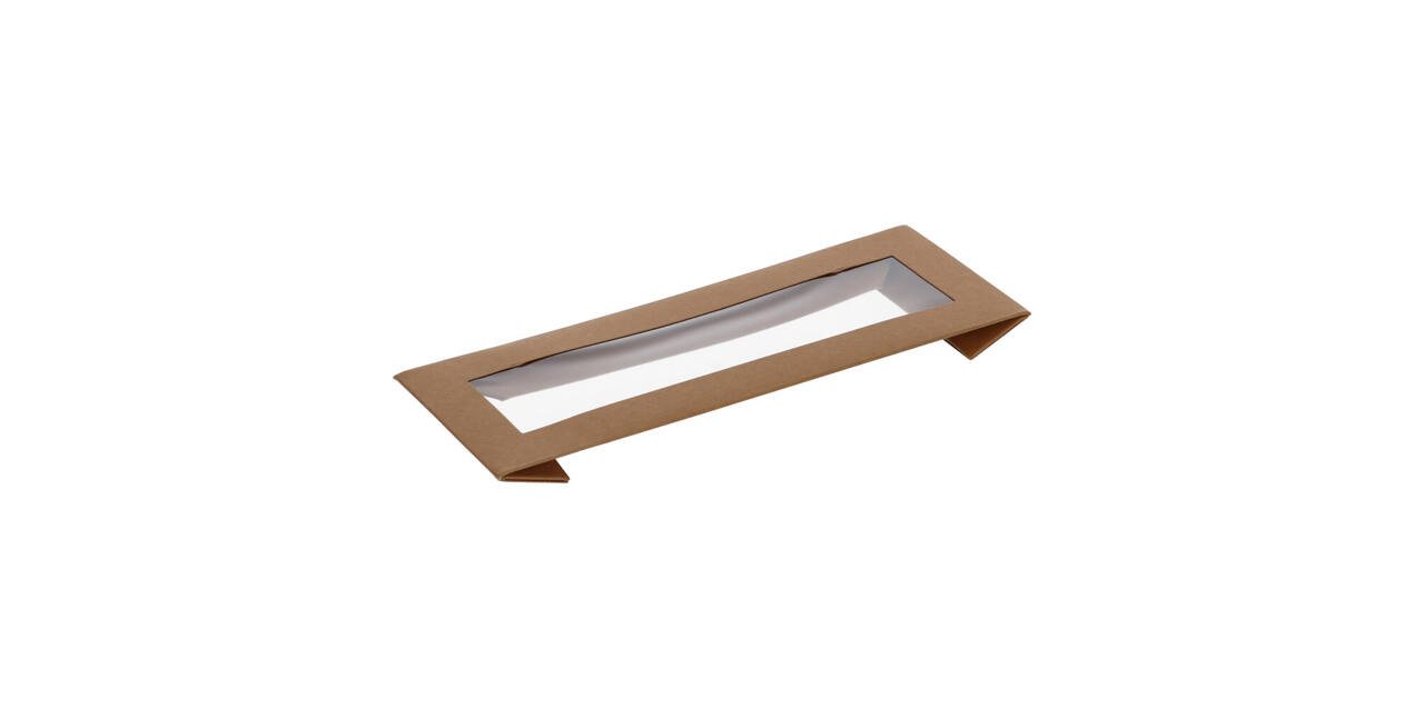 188102 - Deksel Karton/PLA  SL Brick 225 x 85 x 30 mm + Venster tbv Viking Box 188100 - naturel