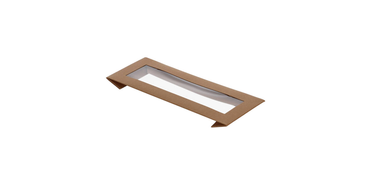 188102 - Deksel Karton/PLA  SL Brick 225 x 85 x 30 mm + Venster tbv Viking Box 188100 - naturel