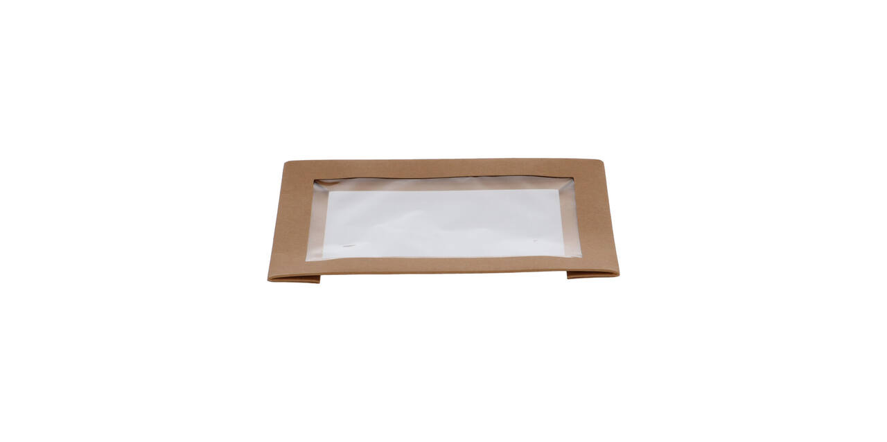 202882 - Deksel Karton/PLA  Brick 200 x 140  x 30 mm + Venster tbv Viking Box 188103 - naturel