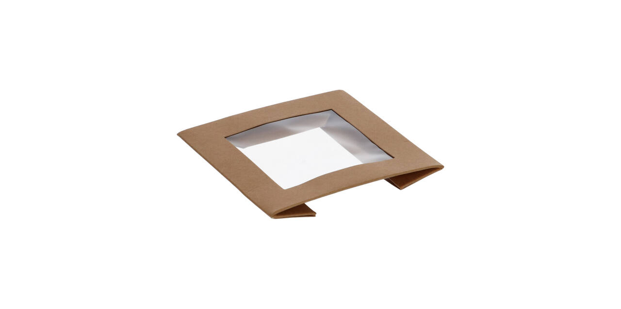 202878 - Deksel Karton/PLA Cube 113 x 113 x 29 mm + Venster tbv Viking Box 188112 - naturel