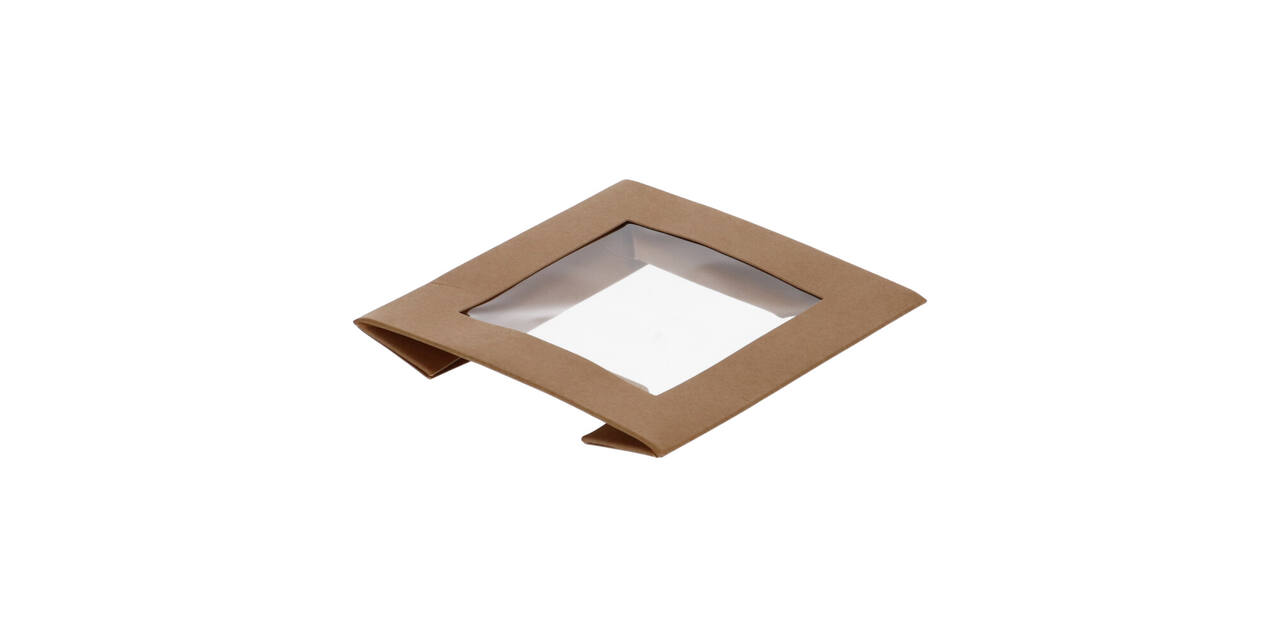 202878 - Deksel Karton/PLA Cube 113 x 113 x 29 mm + Venster tbv Viking Box 188112 - naturel