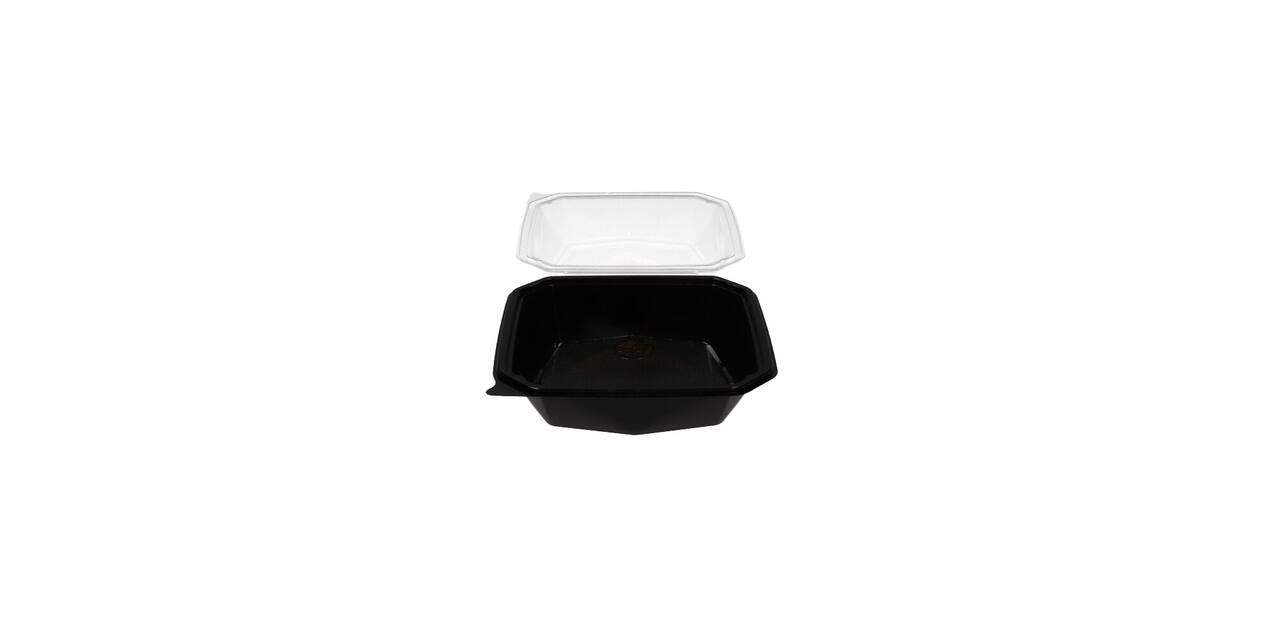 188020 - Octaview APET 185 x185 x 90 mm 800 cc zwart + deksel transparant