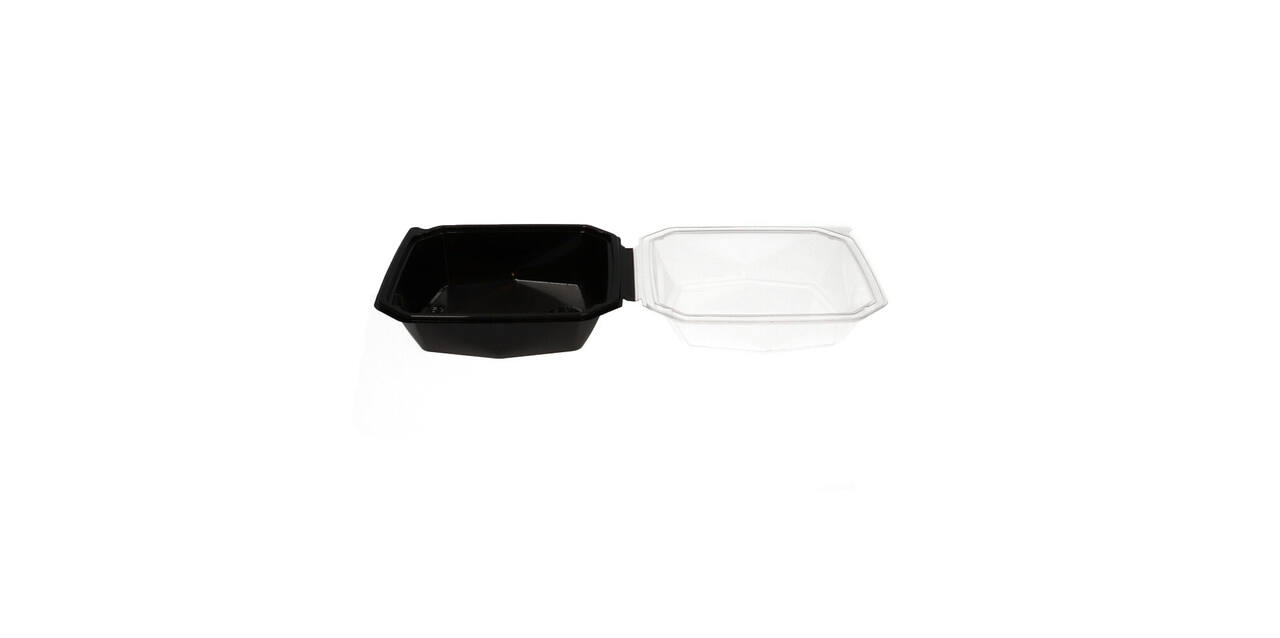 188020 - Octaview APET 185 x185 x 90 mm 800 cc zwart + deksel transparant