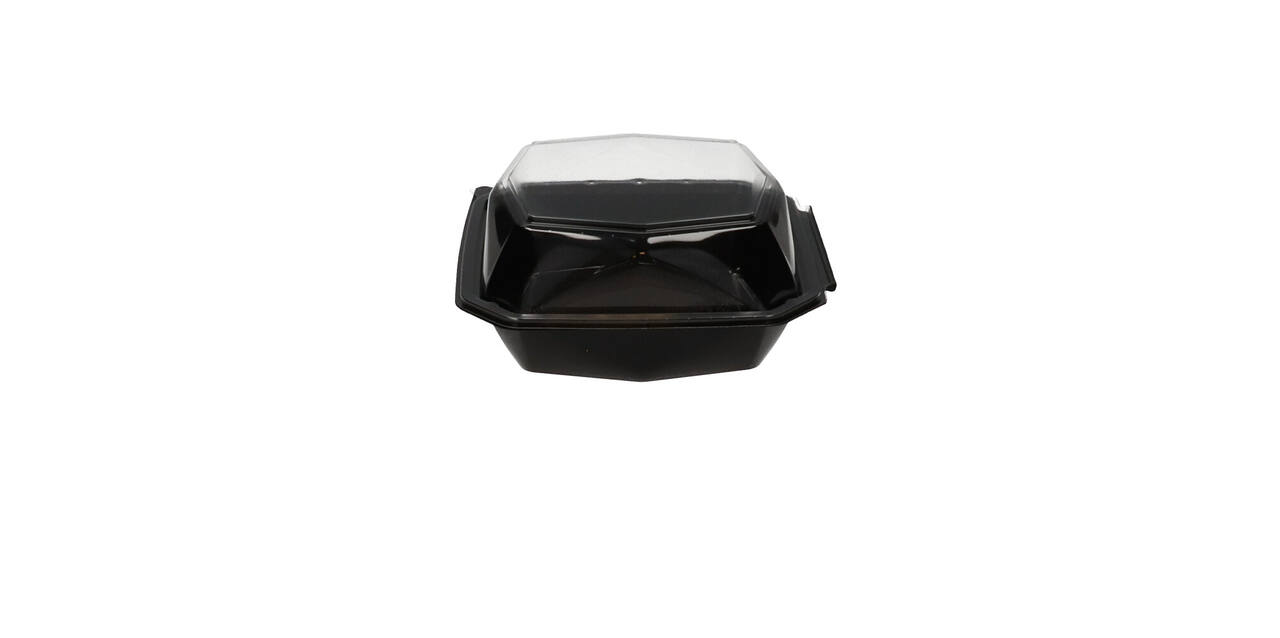 188020 - Octaview APET 185 x185 x 90 mm 800 cc zwart + deksel transparant