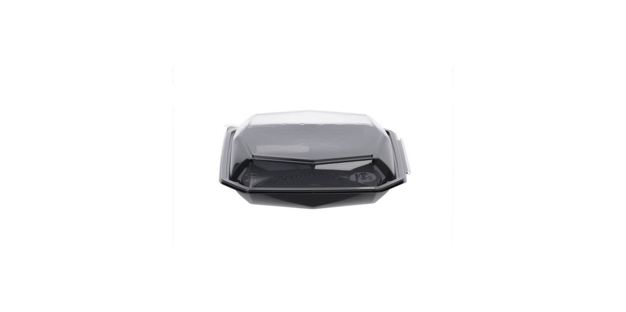 188021 - Octaview APET 225 x 225 x 65 mm 925 cc zwart + deksel transparant
