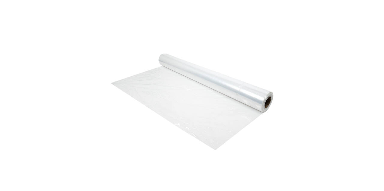 Afdekvel LDPE 150 x 150 cm op rol perfo transparant - 30 my