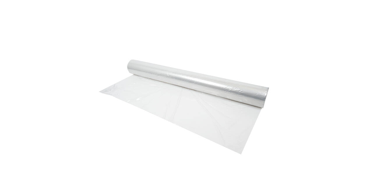Afdekvel LDPE 150 x 180 cm op rol transparant - 30 my