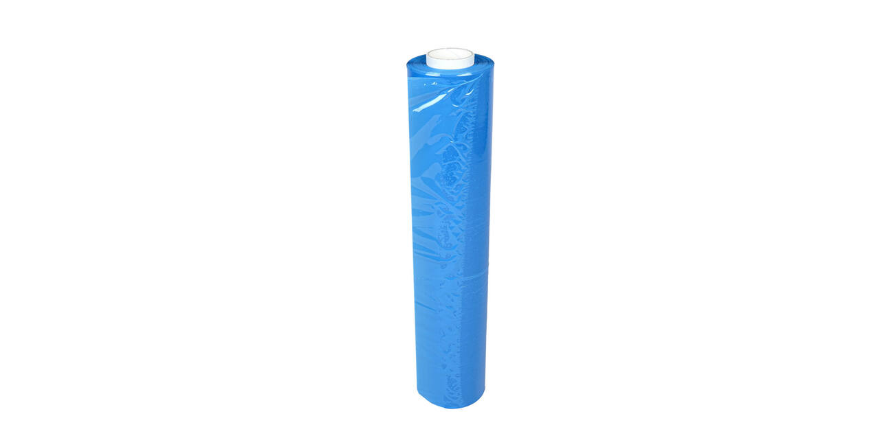 Stretchfolie LLDPE 50 cm x 300 mtr blauw 20 my handrol