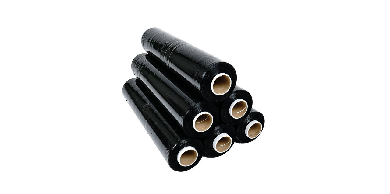 Stretchfolie LLDPE 50 cm x 300 mtr zwart 23 my handrol