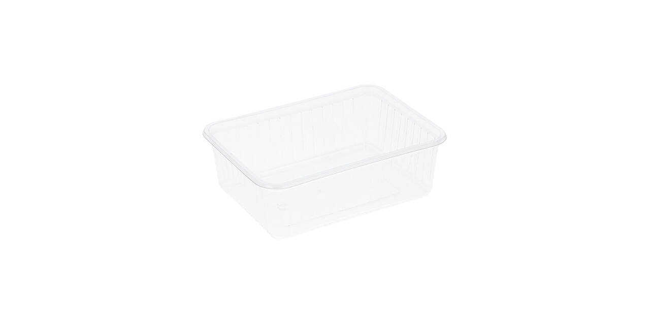 Bak PET 183 x 135 x 63 mm transparant 1000 ml rechthoekig