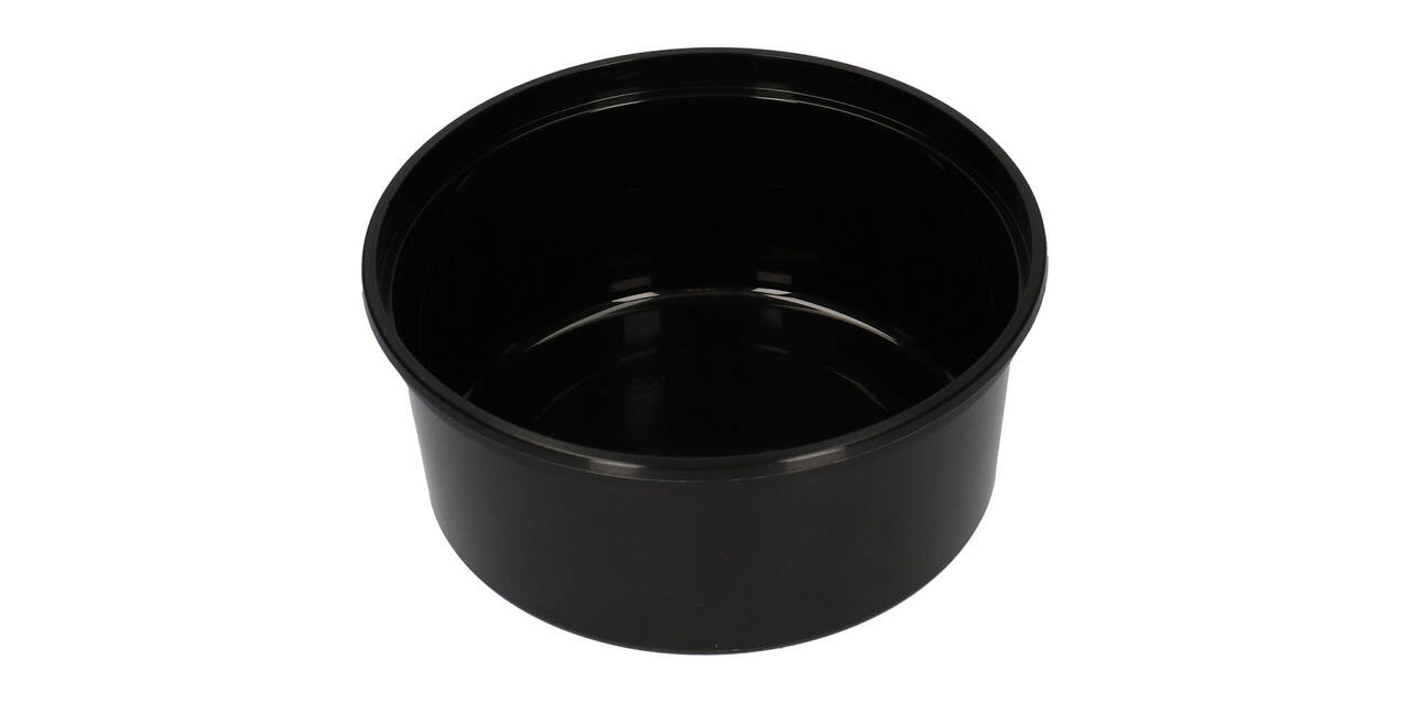 Bak PP ø115/50 zwart 350 ml rond spuitgiet