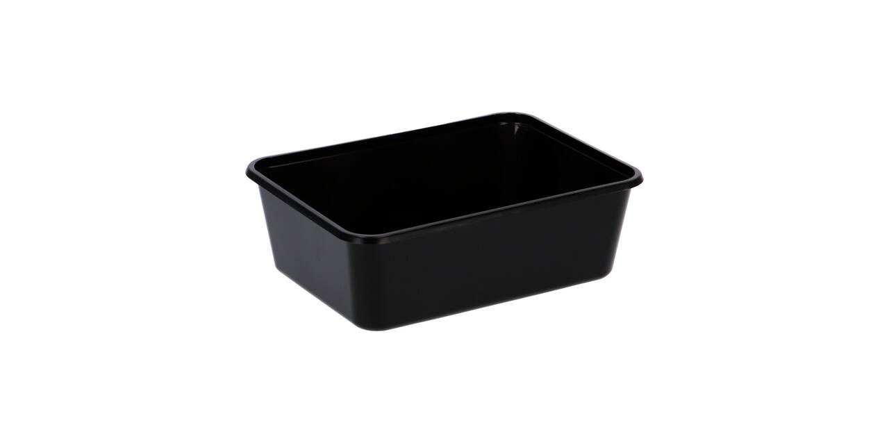 Bak PP 182 x 135 x 65 mm zwart 1000 ml rechthoekig spuitgiet