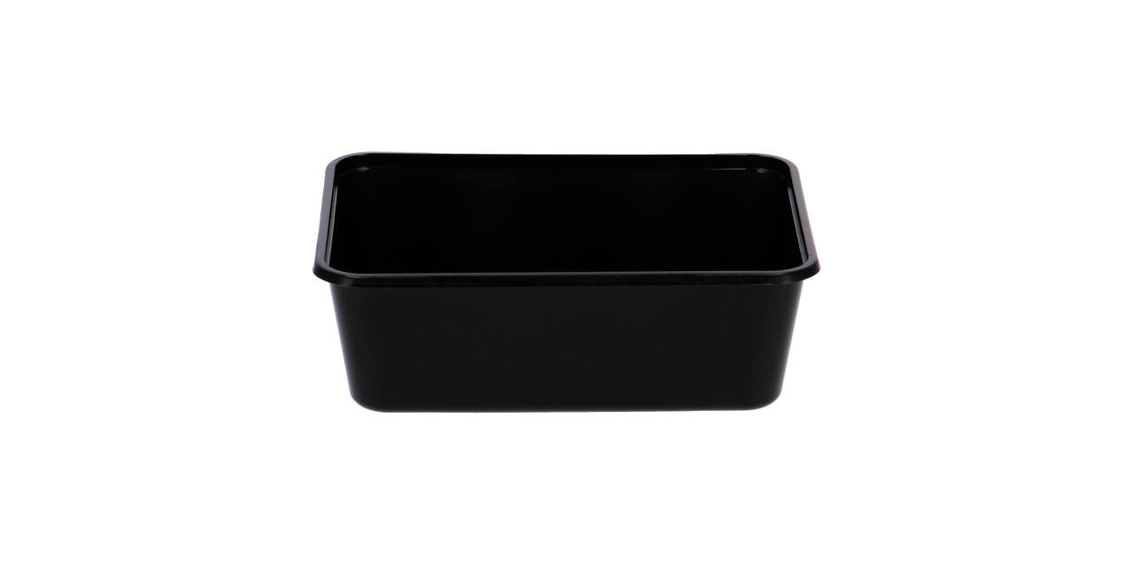 Bak PP 182 x 135 x 65 mm zwart 1000 ml rechthoekig spuitgiet