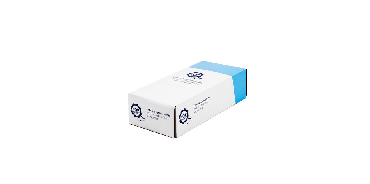 Polyzak LDPE 14/4 x 32 cm transparant T20 zijvouw