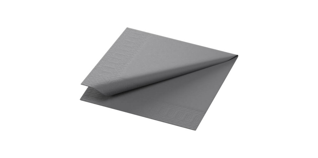 168392 - Duni Servet 24 x 24 cm tissue 2-laags 1/4-vouw granite grey