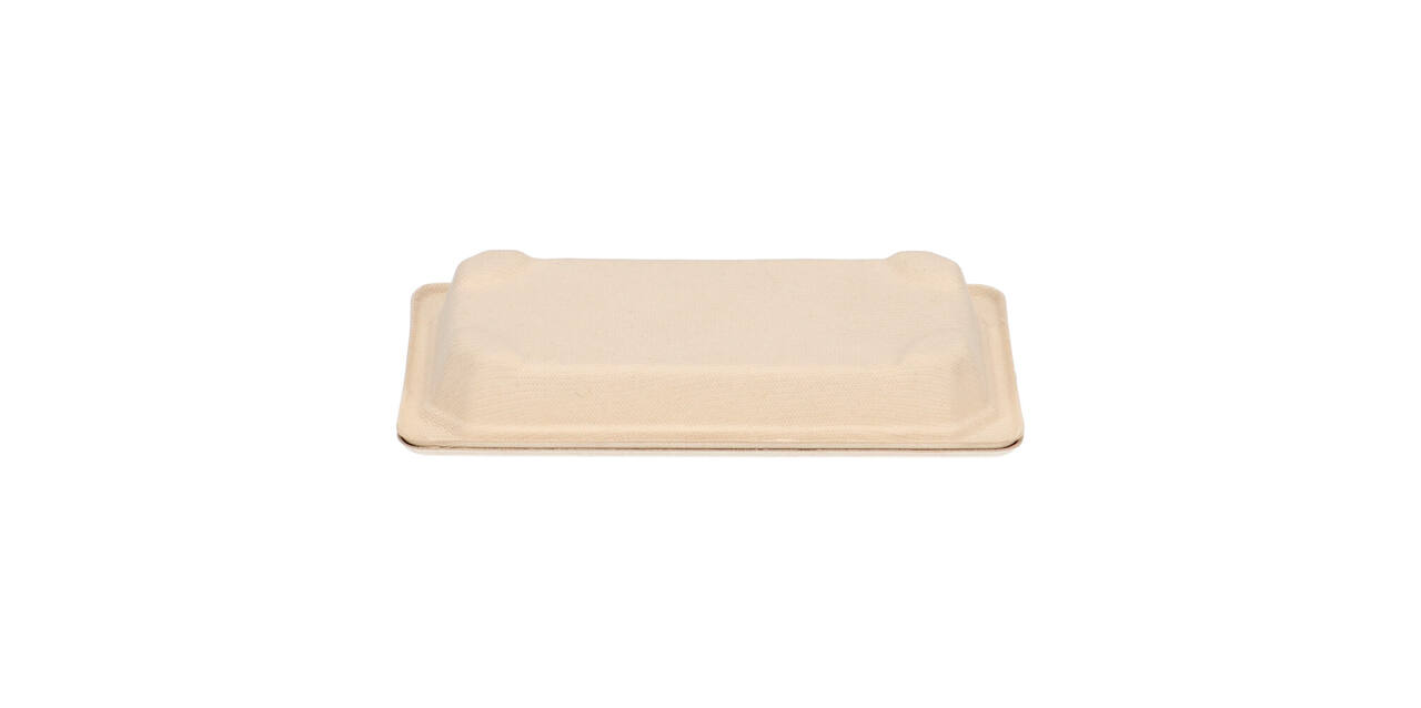 196731 - Tray Sushi bagasse 165 x 92 x 22 mm slim short bruin