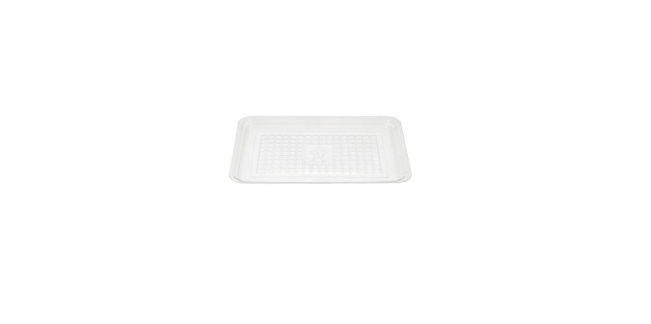 Vleesschaal PET 12,5 x 18 cm transparant ruit rechthoekig