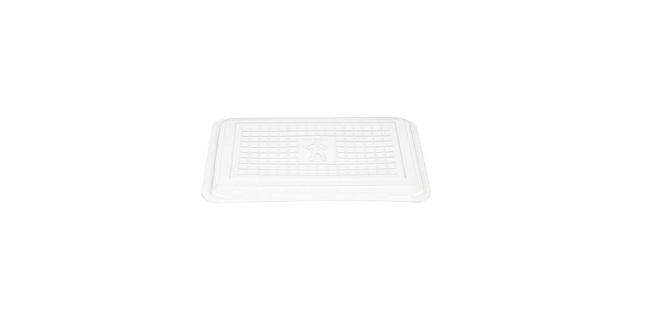 Vleesschaal PET 12,5 x 18 cm transparant ruit rechthoekig