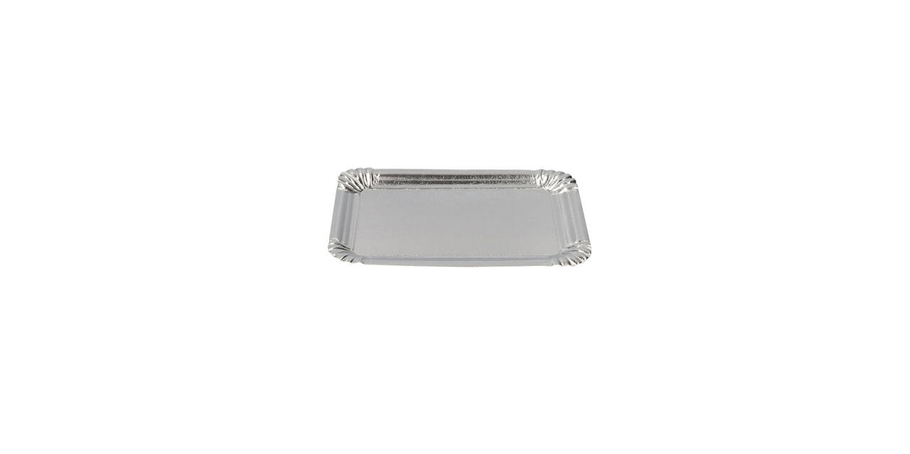 Gevoerd schaaltje 12 x 18 cm alu - zilver