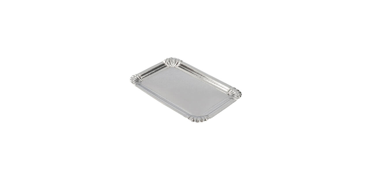 Gevoerd schaaltje 12 x 18 cm alu - zilver