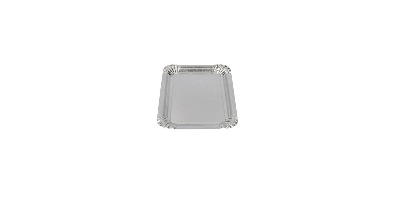 Gevoerd schaaltje 12 x 18 cm alu - zilver