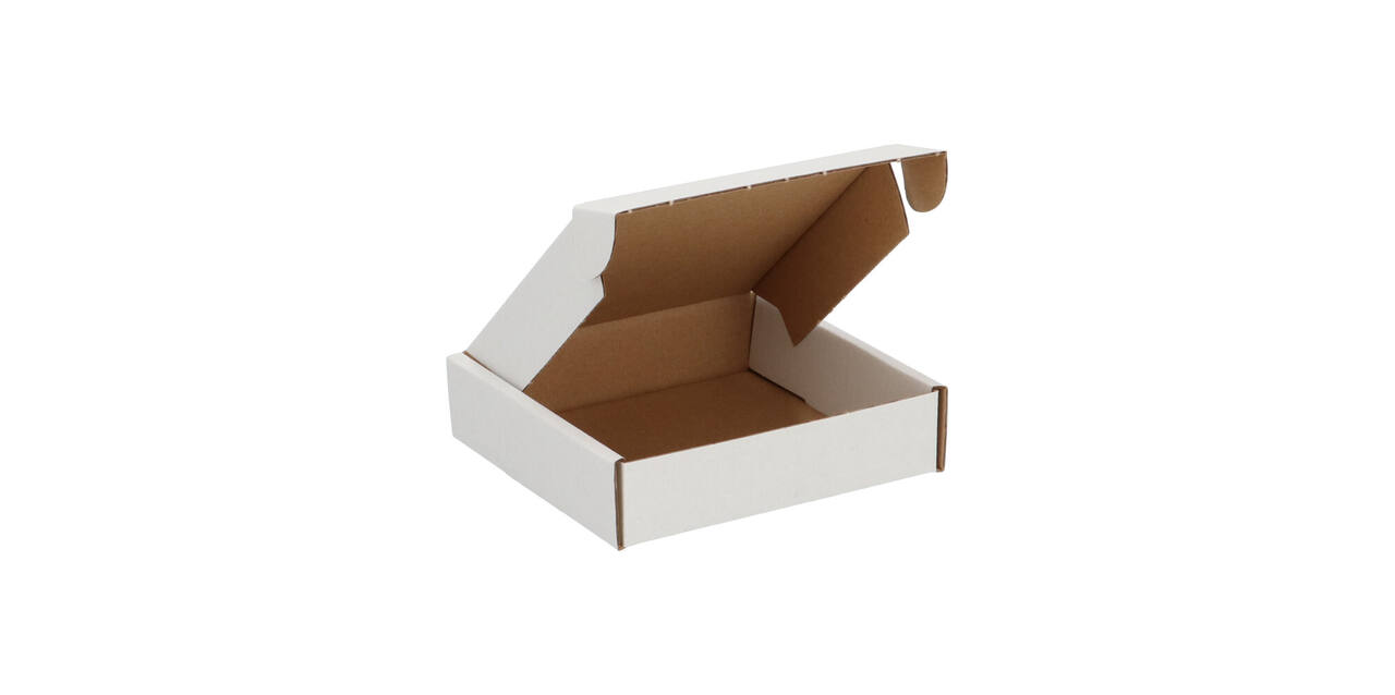 Brievenbusdoos  110 x 110 x 28 mm wit/bruin enkel golf - 322 610 050