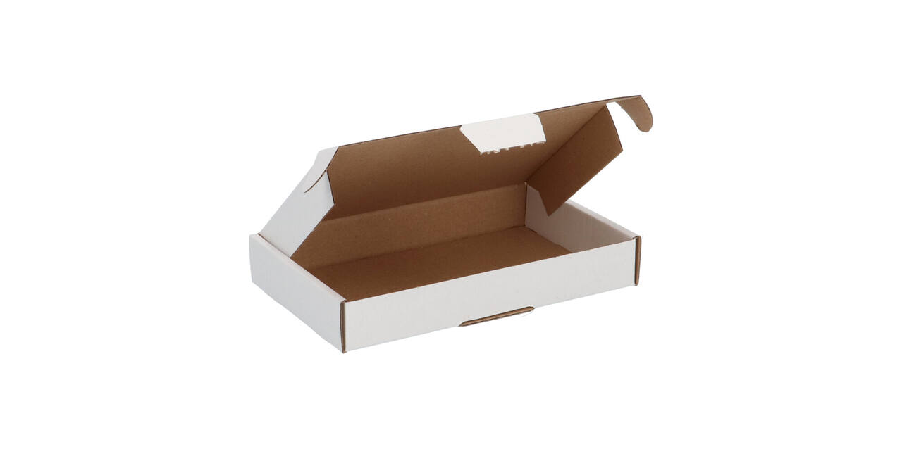 Brievenbusdoos 180 x 115 x 28 mm wit/bruin enkel golf - A6 - 322 610 150