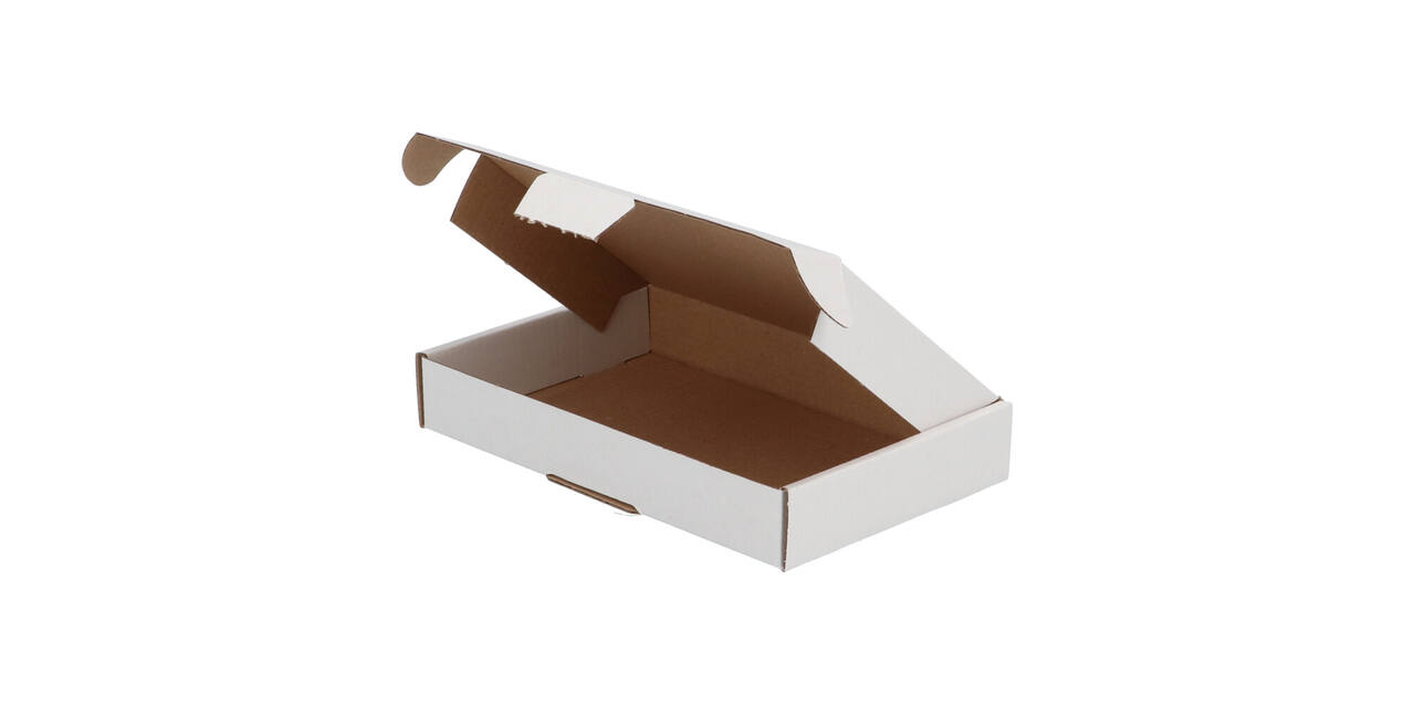Brievenbusdoos 180 x 115 x 28 mm wit/bruin enkel golf - A6 - 322 610 150