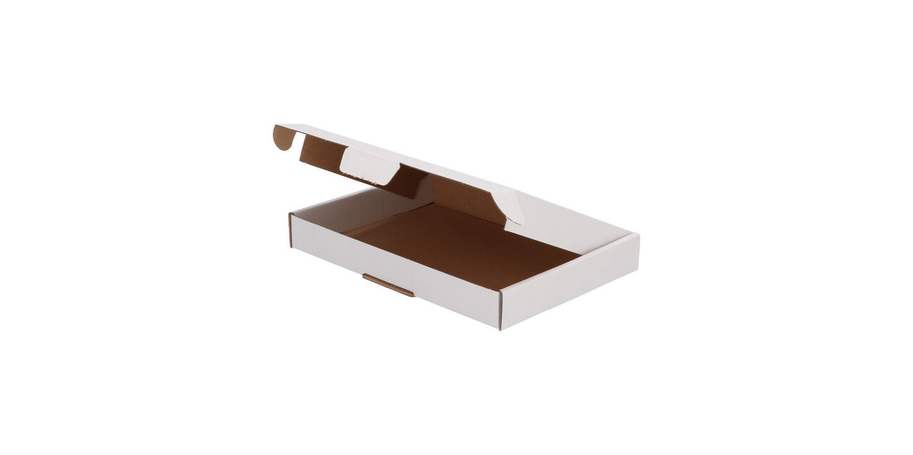 Brievenbusdoos 220 x 155 x 28 mm wit/bruin enkel golf - A5 - 322 610 250
