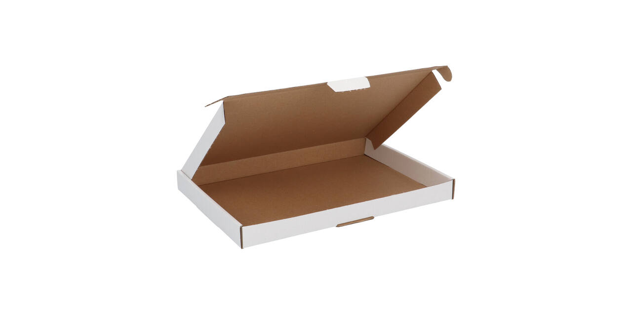 Brievenbusdoos 310 x 220 x 28 mm wit/bruin enkel golf - A4 - 322 610 350