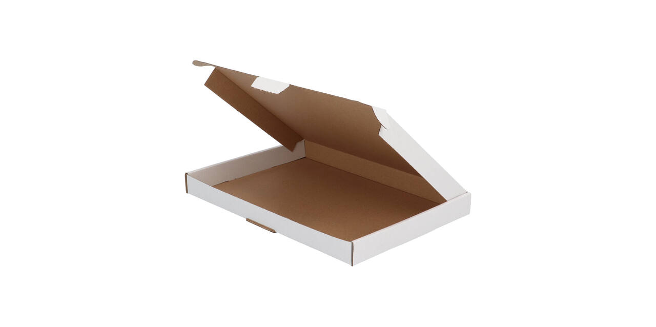 Brievenbusdoos 310 x 220 x 28 mm wit/bruin enkel golf - A4 - 322 610 350