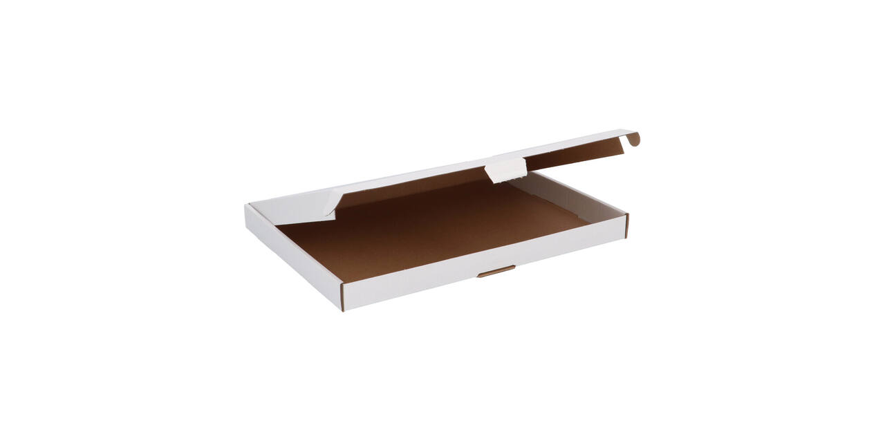 Brievenbusdoos 345 x 255 x 28 mm wit/bruin enkel golf - A4+ - 322 610 450