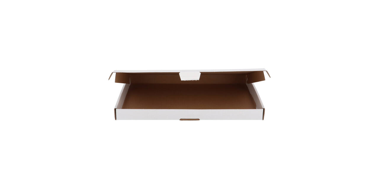 Brievenbusdoos 345 x 255 x 28 mm wit/bruin enkel golf - A4+ - 322 610 450
